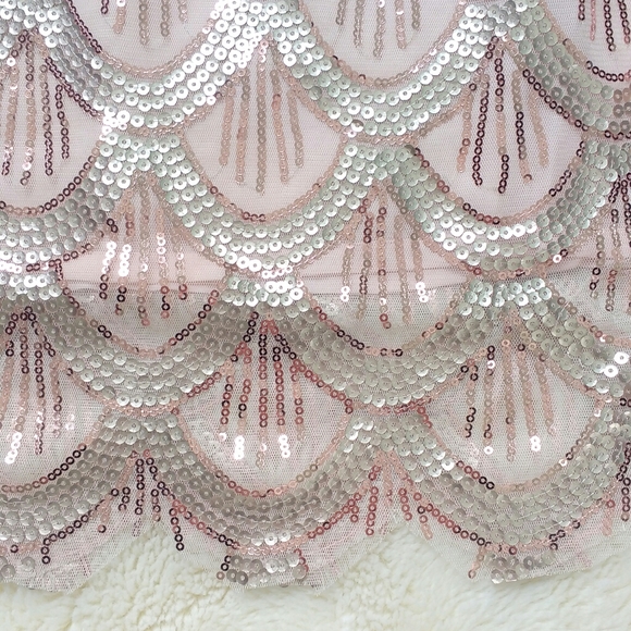 Free People Sequin Scallop Pink Skirt XS - Picture 5 of 7